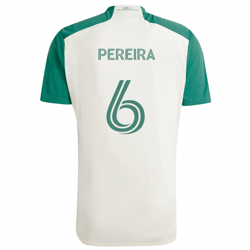 Kids Football Daniel Pereira #6 Tan Green Away Jersey 2024/25 T-Shirt Nz