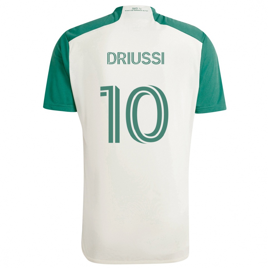 Kids Football Sebastián Driussi #10 Tan Green Away Jersey 2024/25 T-Shirt Nz