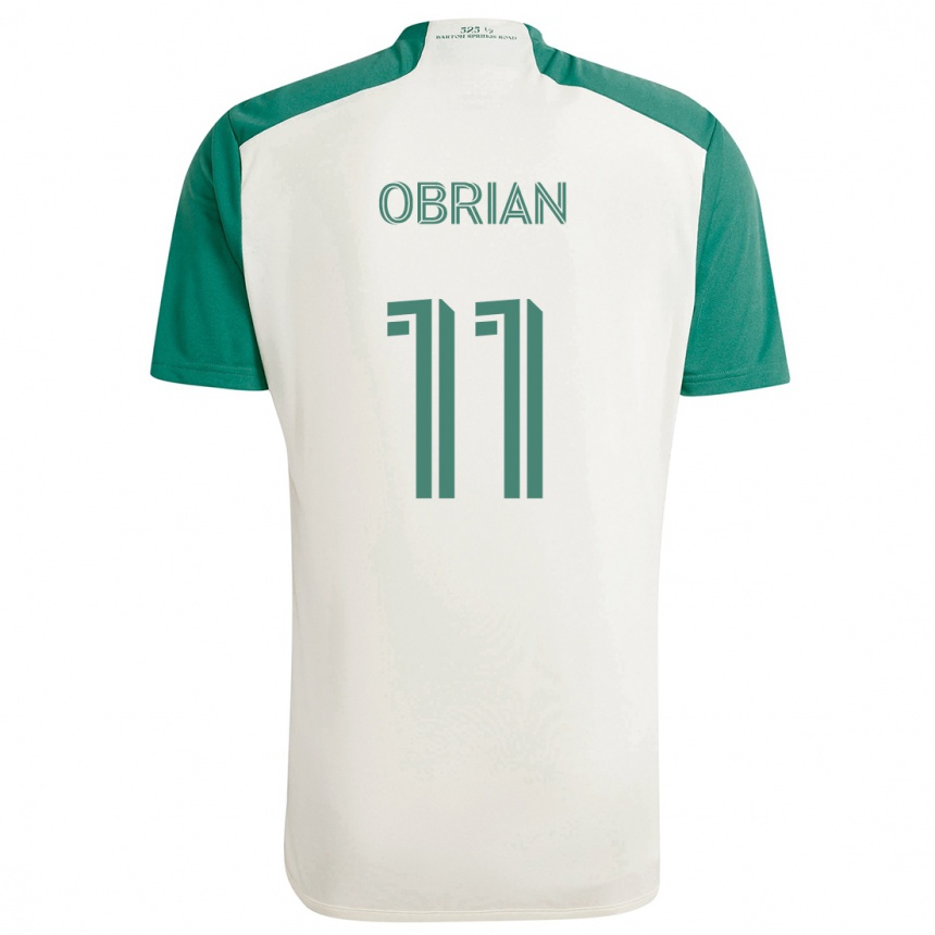 Kids Football Jáder Obrian #11 Tan Green Away Jersey 2024/25 T-Shirt Nz