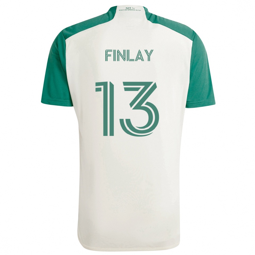 Kids Football Ethan Finlay #13 Tan Green Away Jersey 2024/25 T-Shirt Nz