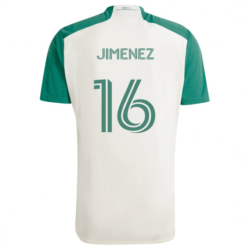 Kids Football Héctor Jiménez #16 Tan Green Away Jersey 2024/25 T-Shirt Nz