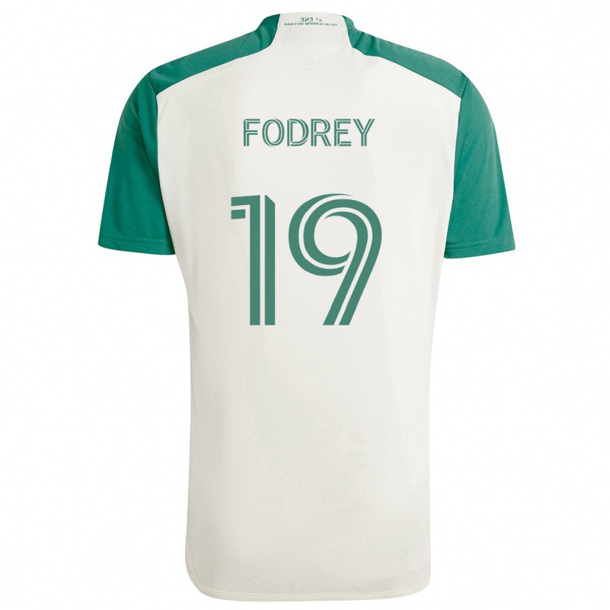 Kids Football Cj Fodrey #19 Tan Green Away Jersey 2024/25 T-Shirt Nz