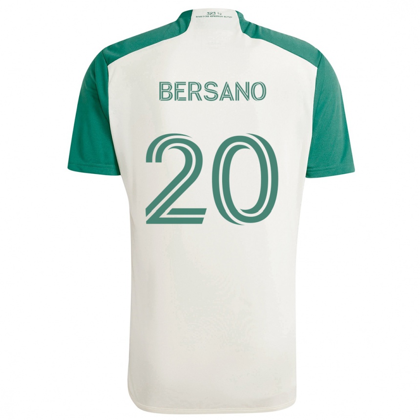 Kids Football Matt Bersano #20 Tan Green Away Jersey 2024/25 T-Shirt Nz