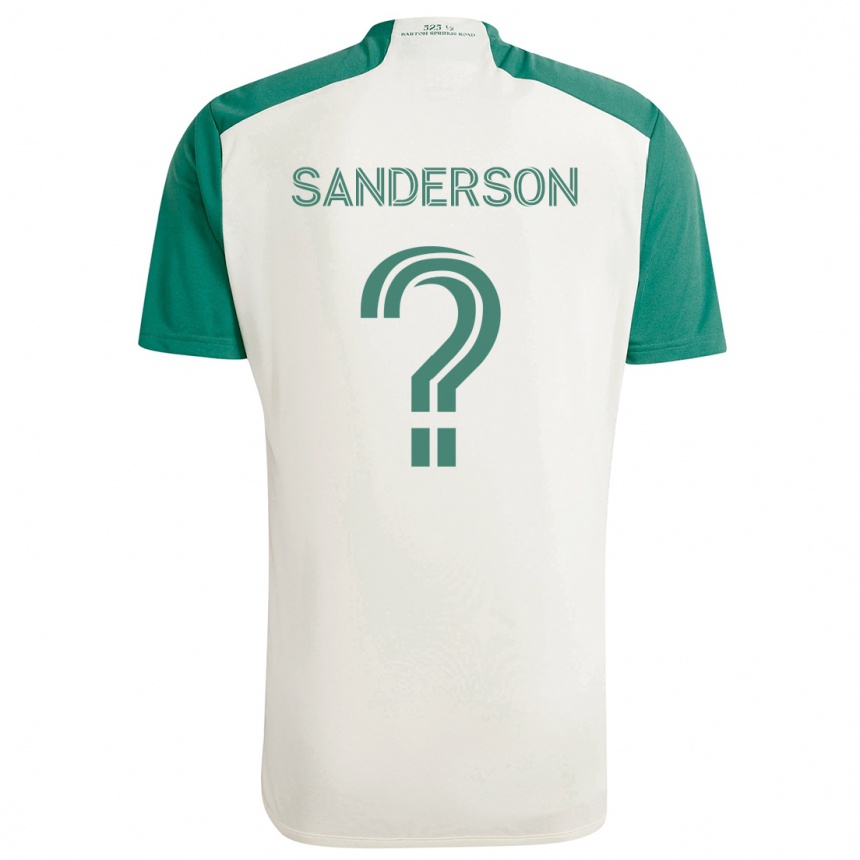 Kids Football Spencer Sanderson #0 Tan Green Away Jersey 2024/25 T-Shirt Nz