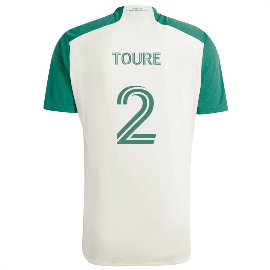 Kids Football Cheick Touré #2 Tan Green Away Jersey 2024/25 T-Shirt Nz