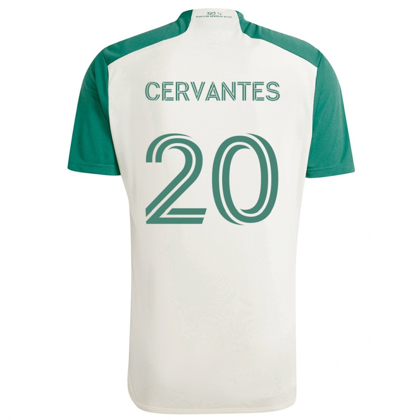 Kids Football Aaron Cervantes #20 Tan Green Away Jersey 2024/25 T-Shirt Nz