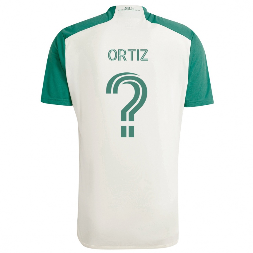 Kids Football Viggo Ortiz #0 Tan Green Away Jersey 2024/25 T-Shirt Nz