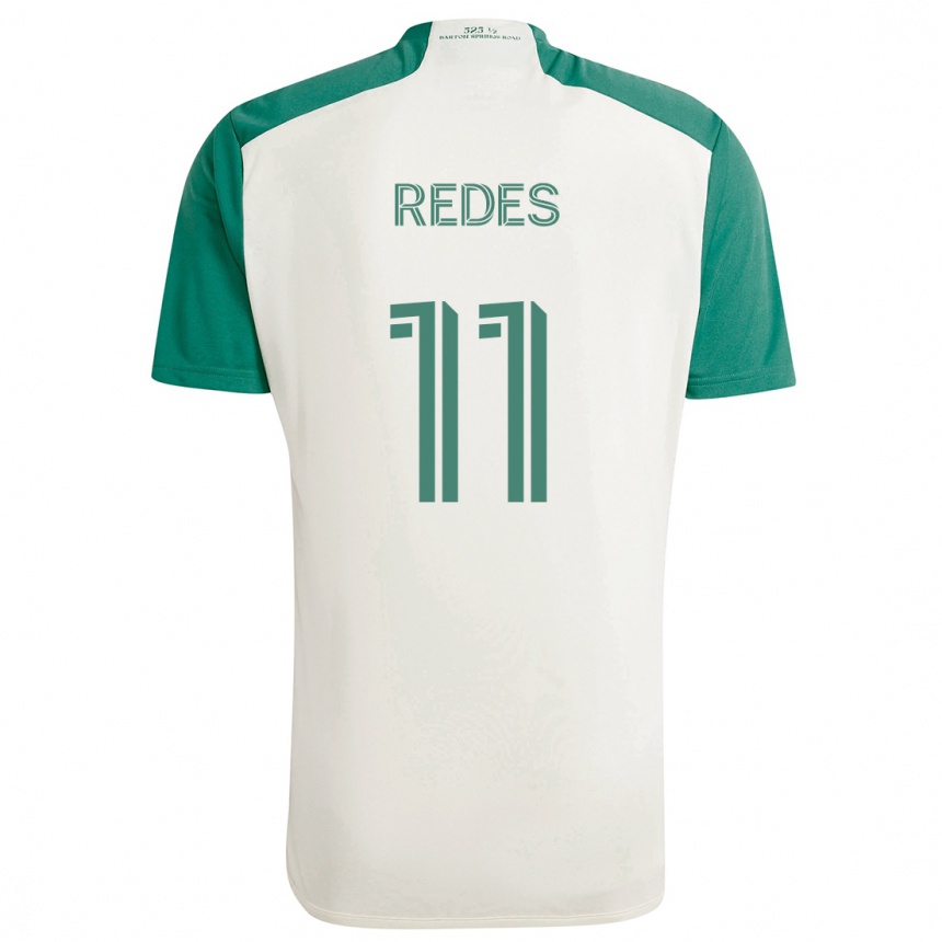 Kids Football Rodney Redes #11 Tan Green Away Jersey 2024/25 T-Shirt Nz