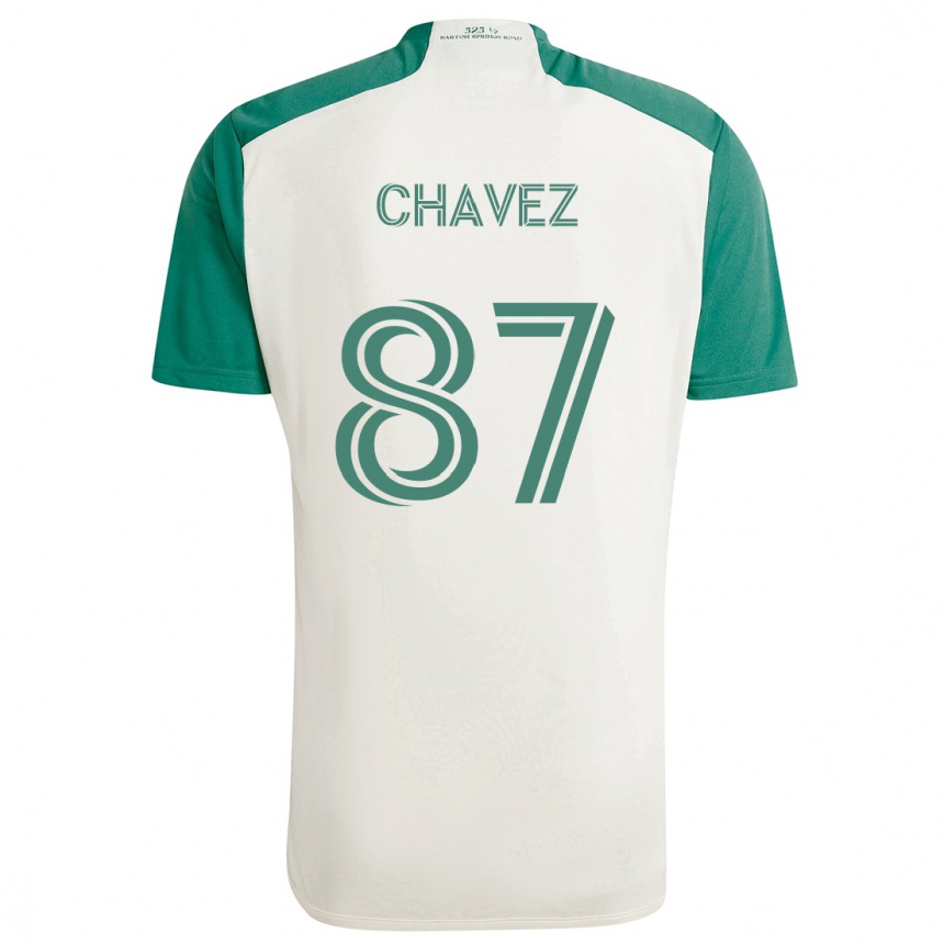 Kids Football Alfonso Ocampo-Chávez #87 Tan Green Away Jersey 2024/25 T-Shirt Nz