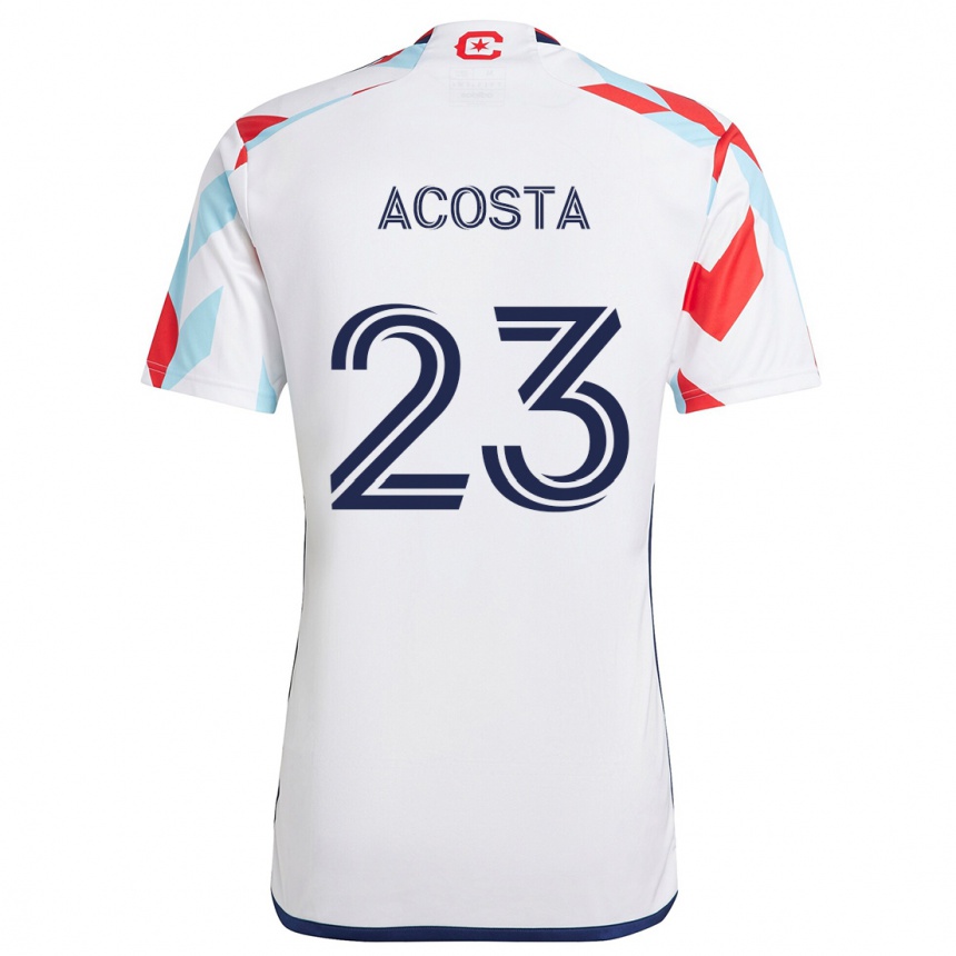 Kids Football Kellyn Acosta #23 White Red Blue Away Jersey 2024/25 T-Shirt Nz