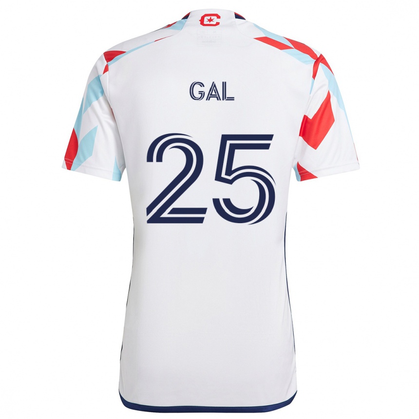 Kids Football Jeff Gal #25 White Red Blue Away Jersey 2024/25 T-Shirt Nz