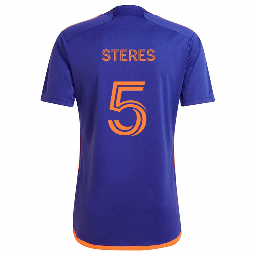 Kids Football Daniel Steres #5 Purple Orange Away Jersey 2024/25 T-Shirt Nz