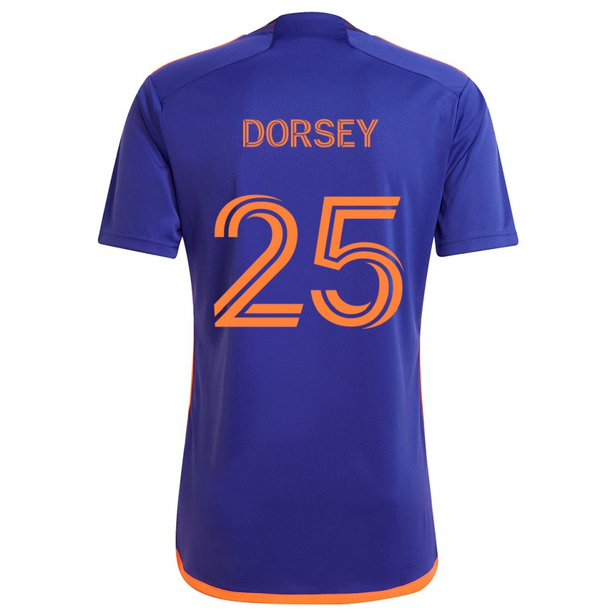 Kids Football Griffin Dorsey #25 Purple Orange Away Jersey 2024/25 T-Shirt Nz