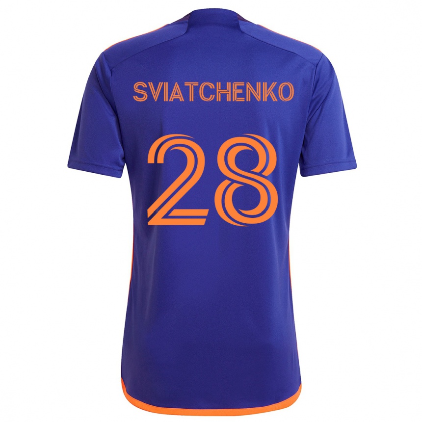 Kids Football Erik Sviatchenko #28 Purple Orange Away Jersey 2024/25 T-Shirt Nz