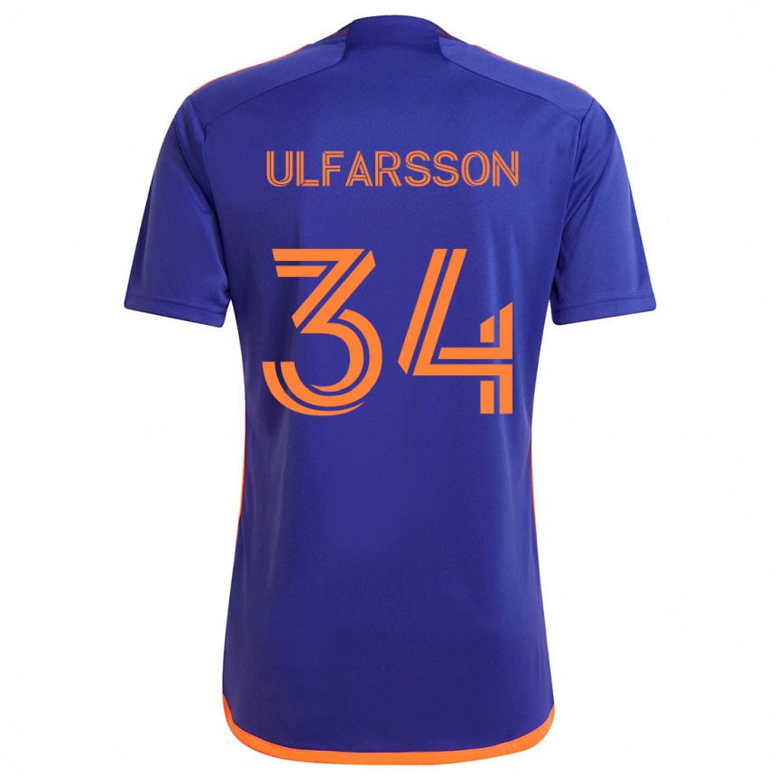 Kids Football Thor Úlfarsson #34 Purple Orange Away Jersey 2024/25 T-Shirt Nz