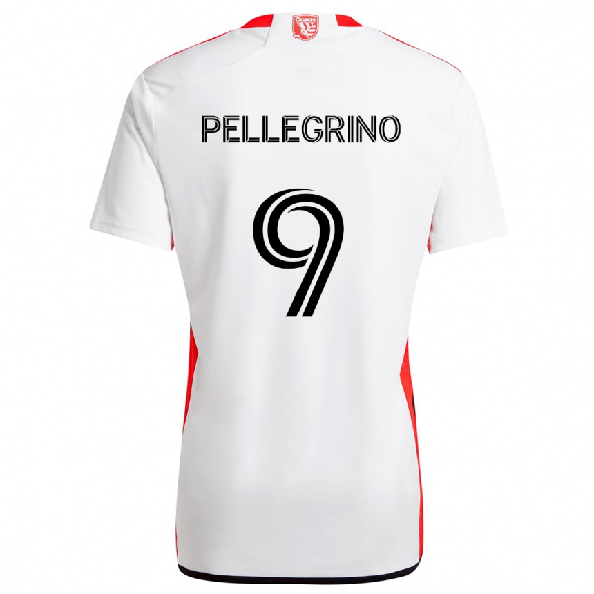 Kids Football Amahl Pellegrino #9 White Red Away Jersey 2024/25 T-Shirt Nz