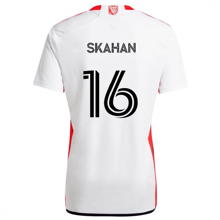 Kids Football Jack Skahan #16 White Red Away Jersey 2024/25 T-Shirt Nz