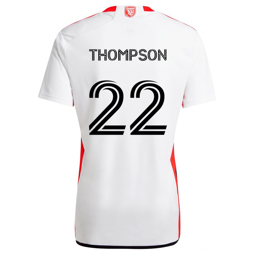 Kids Football Tommy Thompson #22 White Red Away Jersey 2024/25 T-Shirt Nz