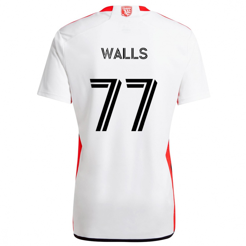 Kids Football Casey Walls #77 White Red Away Jersey 2024/25 T-Shirt Nz