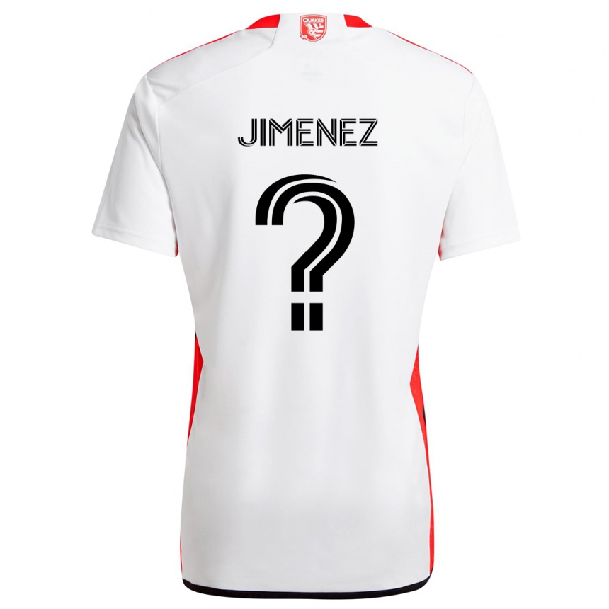 Kids Football Kevin Jimenez #0 White Red Away Jersey 2024/25 T-Shirt Nz