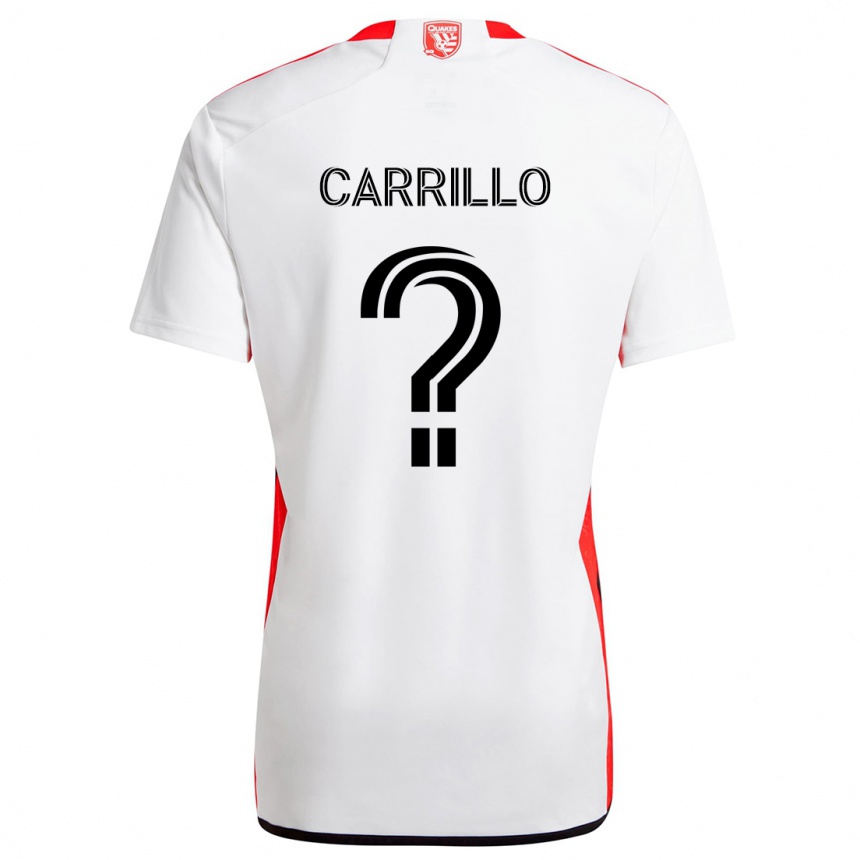 Kids Football Israel Carrillo #0 White Red Away Jersey 2024/25 T-Shirt Nz