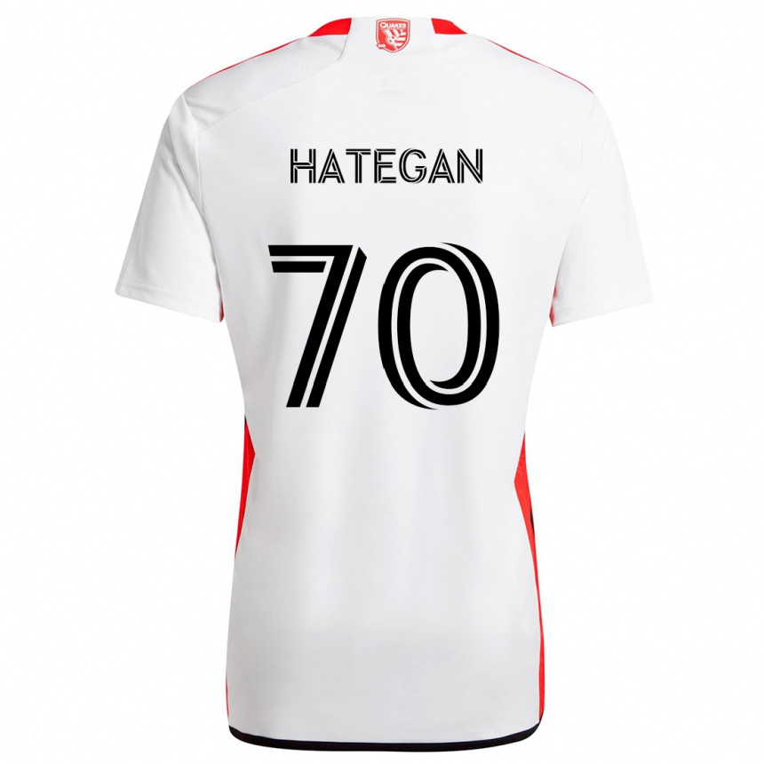 Kids Football Roberto Hategan #70 White Red Away Jersey 2024/25 T-Shirt Nz