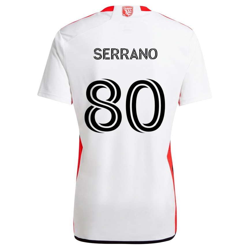 Kids Football David Serrano #80 White Red Away Jersey 2024/25 T-Shirt Nz