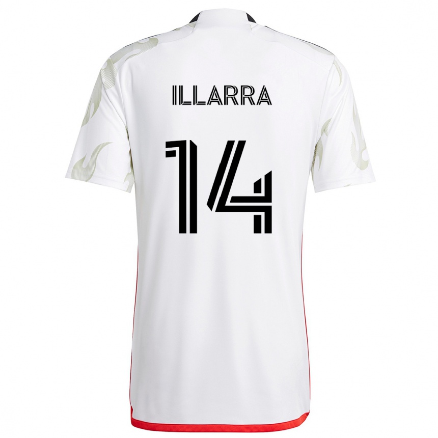 Kids Football Asier Illarramendi #14 White Red Black Away Jersey 2024/25 T-Shirt Nz