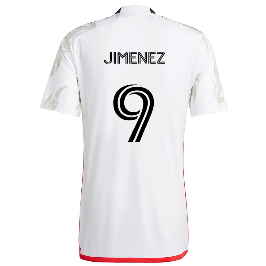 Kids Football Jesús Jiménez #9 White Red Black Away Jersey 2024/25 T-Shirt Nz