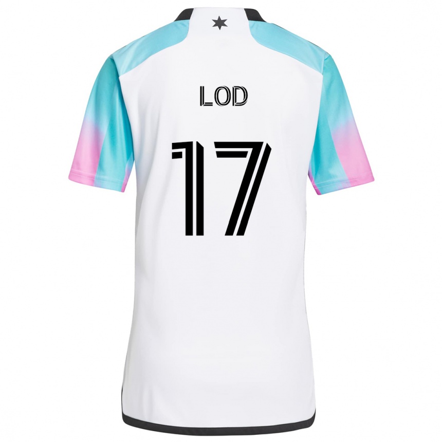 Kids Football Robin Lod #17 White Blue Black Away Jersey 2024/25 T-Shirt Nz