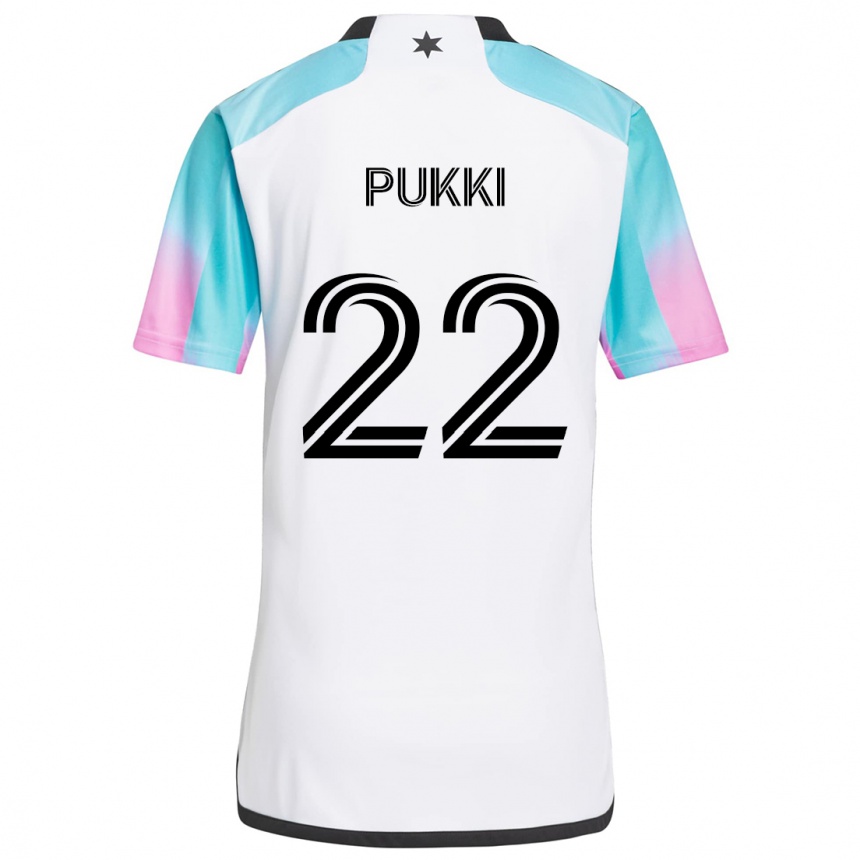 Kids Football Teemu Pukki #22 White Blue Black Away Jersey 2024/25 T-Shirt Nz