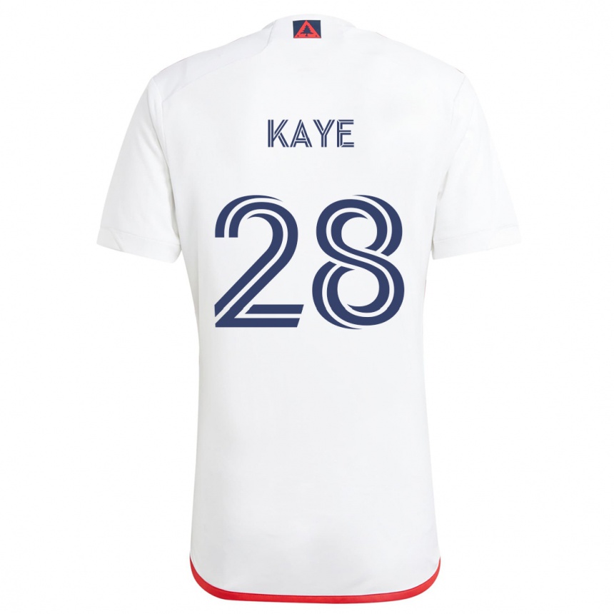 Kids Football Mark-Anthony Kaye #28 White Red Away Jersey 2024/25 T-Shirt Nz