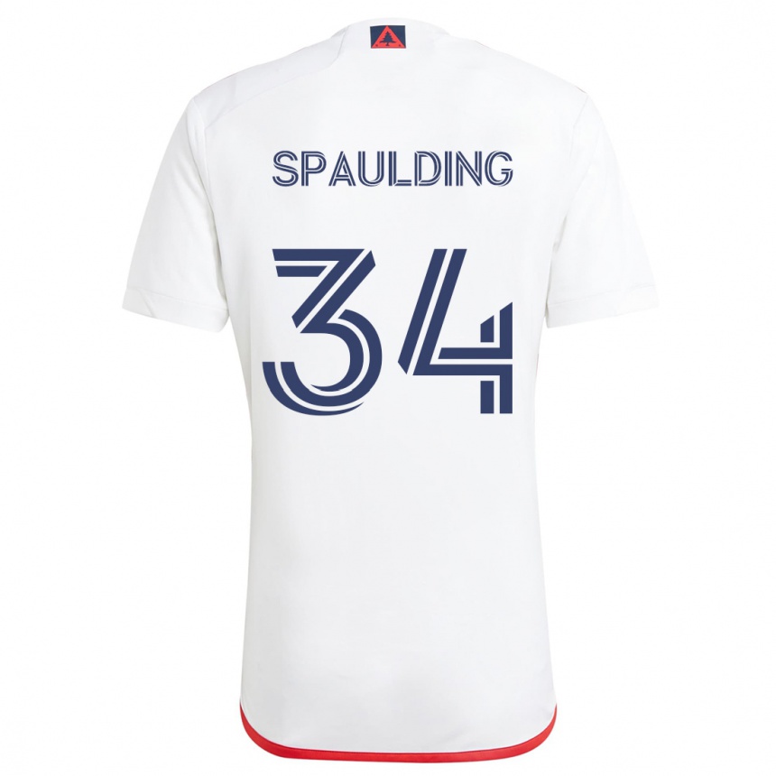 Kids Football Ryan Spaulding #34 White Red Away Jersey 2024/25 T-Shirt Nz