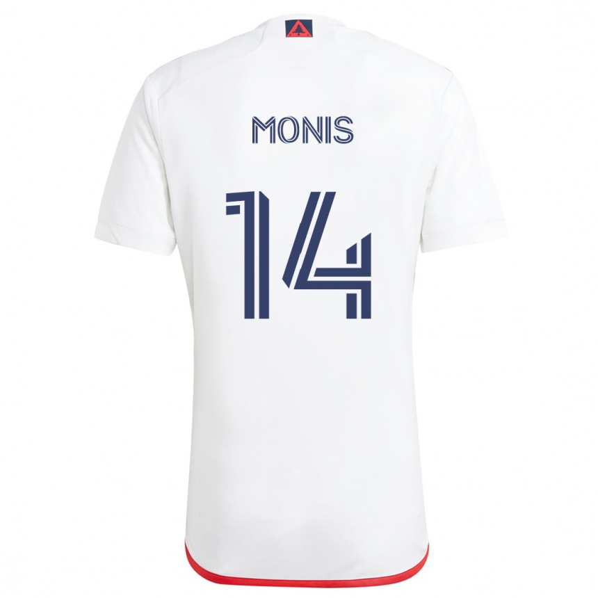 Kids Football Alex Monis #14 White Red Away Jersey 2024/25 T-Shirt Nz