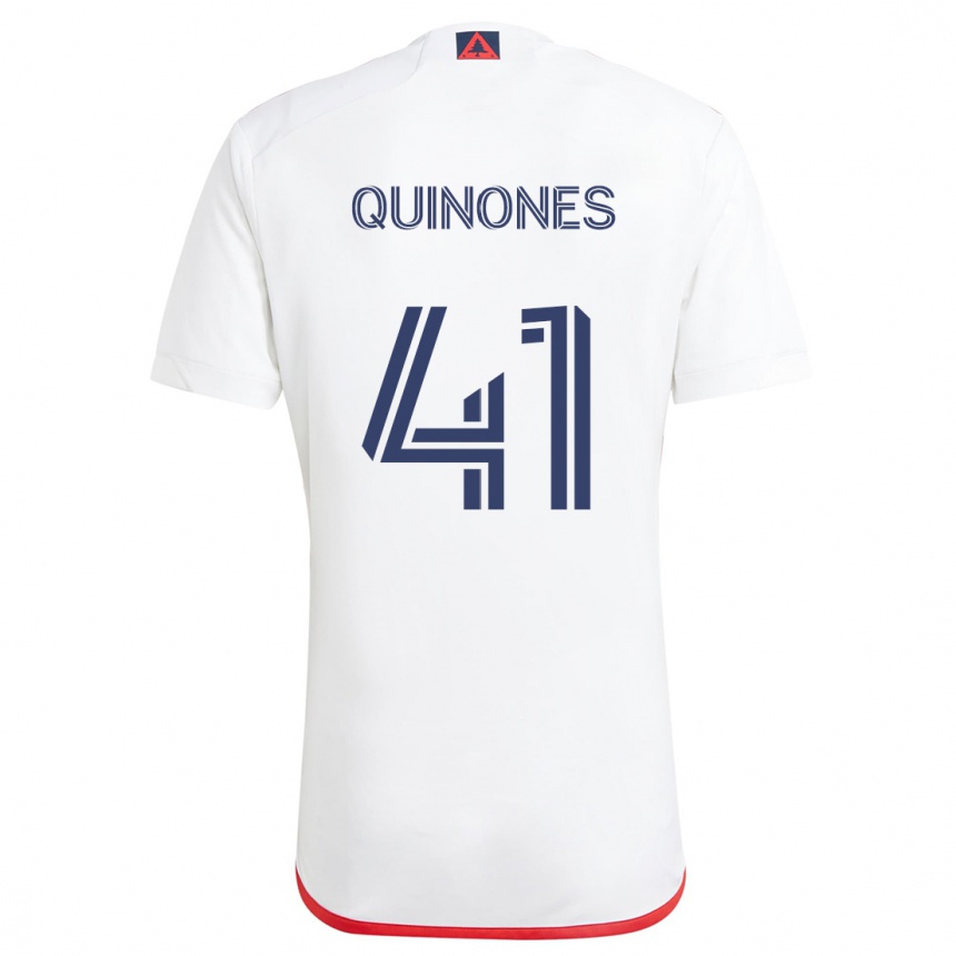 Kids Football Colby Quiñónes #41 White Red Away Jersey 2024/25 T-Shirt Nz