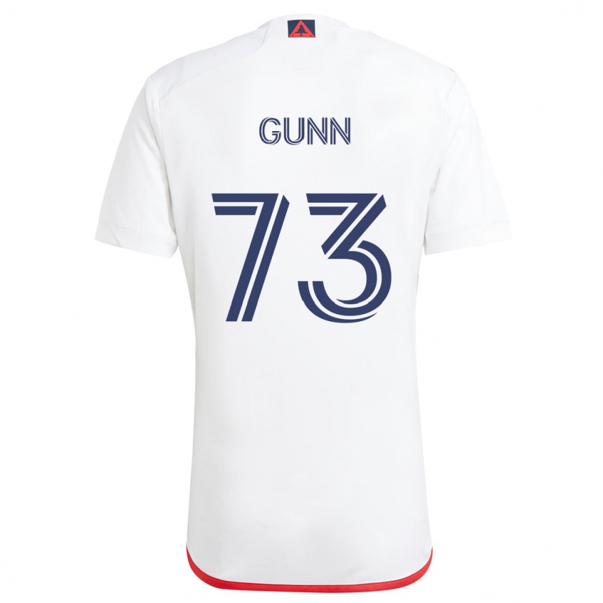 Kids Football Jd Gunn #73 White Red Away Jersey 2024/25 T-Shirt Nz