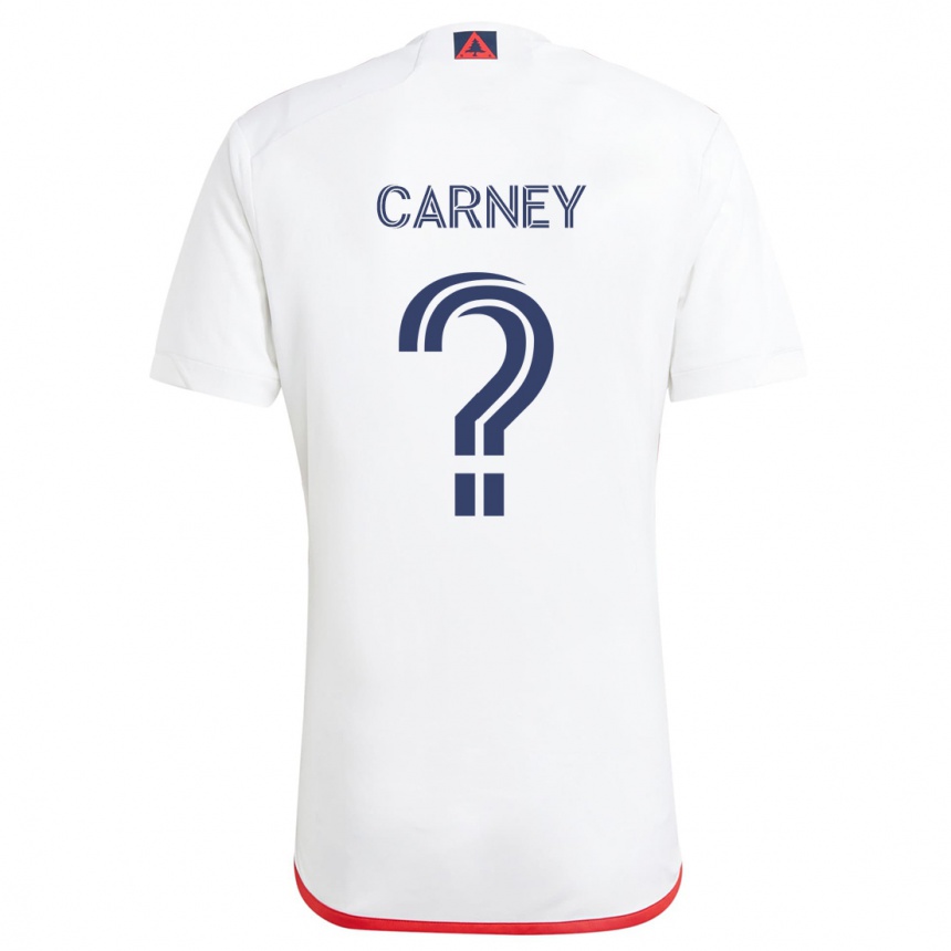 Kids Football Ryan Carney #0 White Red Away Jersey 2024/25 T-Shirt Nz