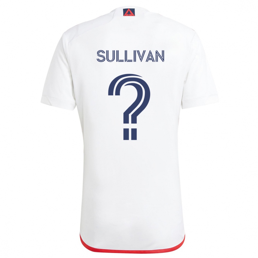 Kids Football Mason Sullivan #0 White Red Away Jersey 2024/25 T-Shirt Nz