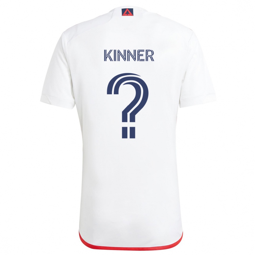 Kids Football Sage Kinner #0 White Red Away Jersey 2024/25 T-Shirt Nz