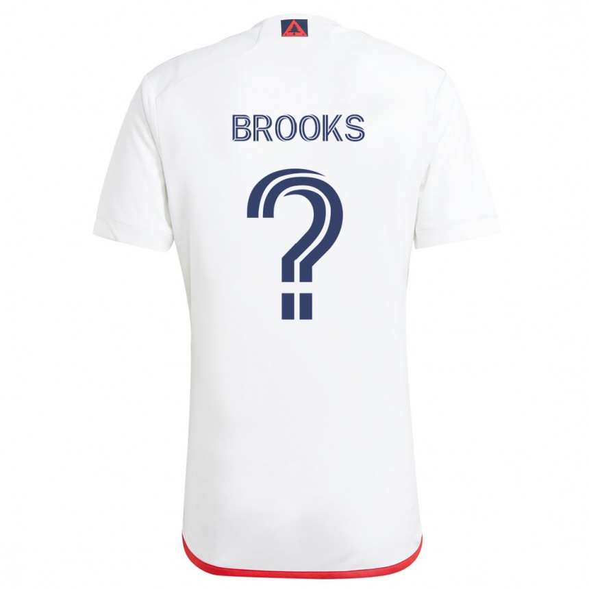 Kids Football Brian Brooks #0 White Red Away Jersey 2024/25 T-Shirt Nz