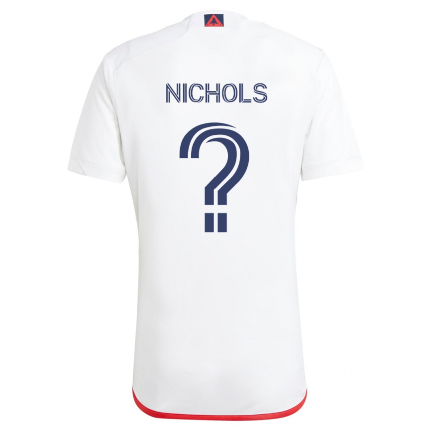 Kids Football Robert Nichols #0 White Red Away Jersey 2024/25 T-Shirt Nz