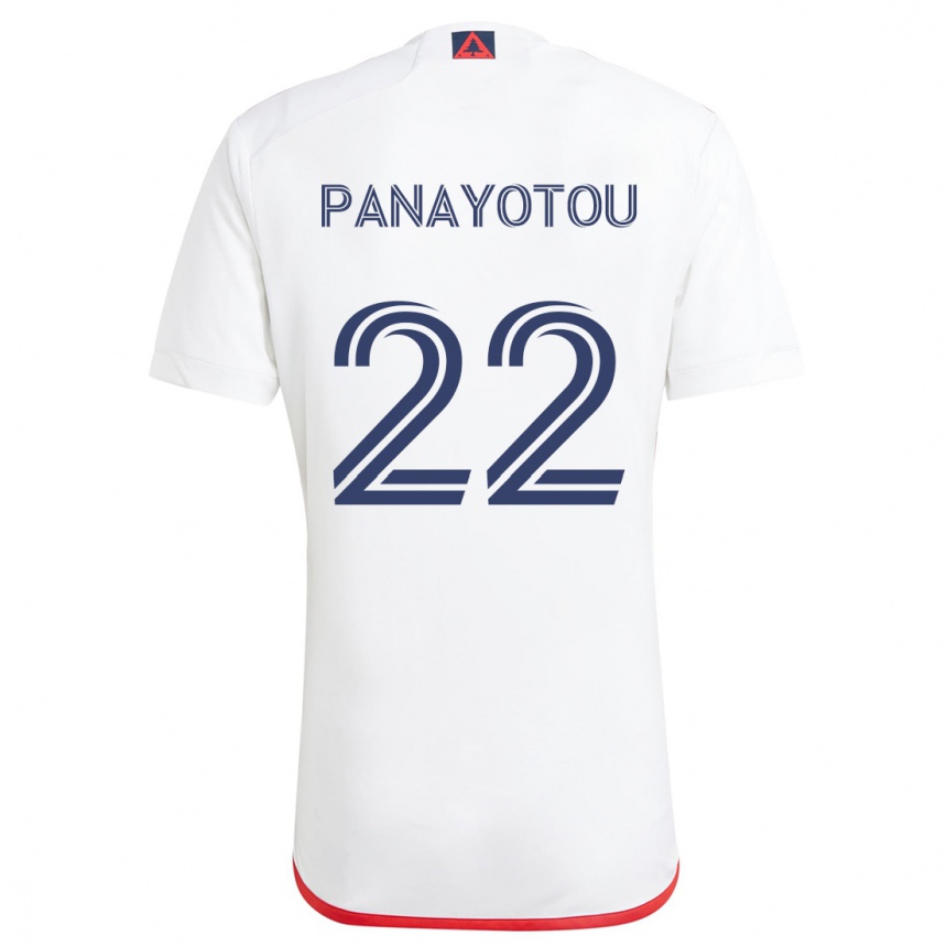 Kids Football Jack Panayotou #22 White Red Away Jersey 2024/25 T-Shirt Nz