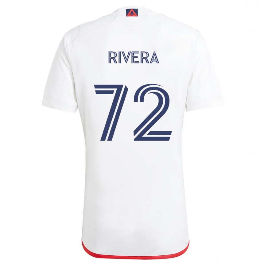 Kids Football Damián Rivera #72 White Red Away Jersey 2024/25 T-Shirt Nz