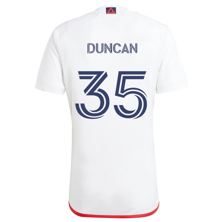 Kids Football Nakye Greenidge-Duncan #35 White Red Away Jersey 2024/25 T-Shirt Nz