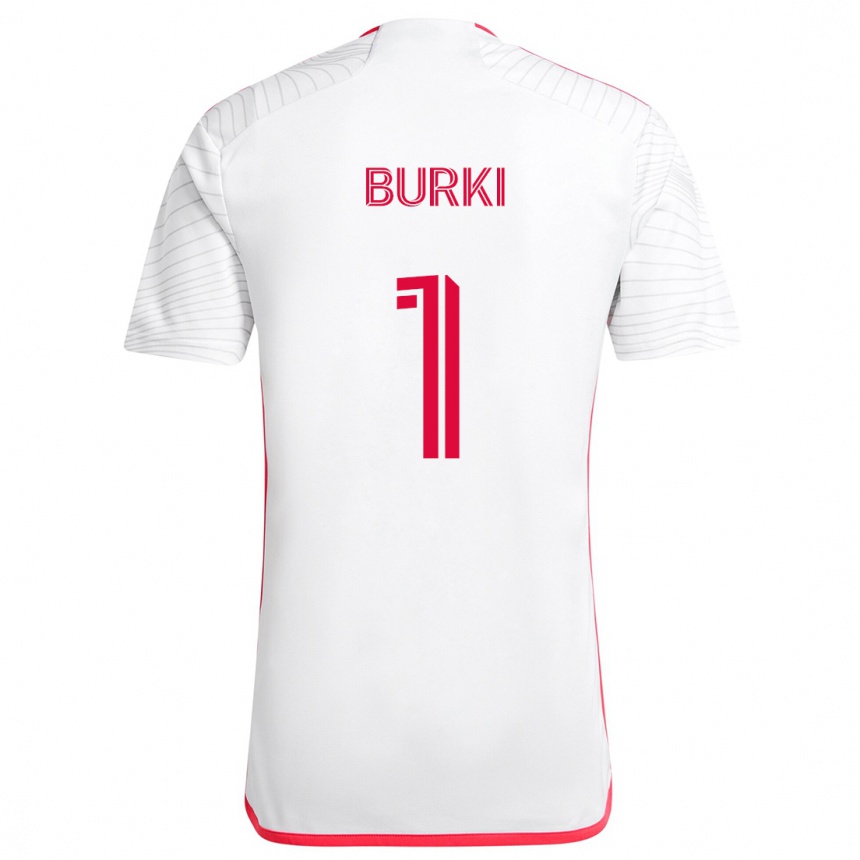 Kids Football Roman Bürki #1 White Red Away Jersey 2024/25 T-Shirt Nz