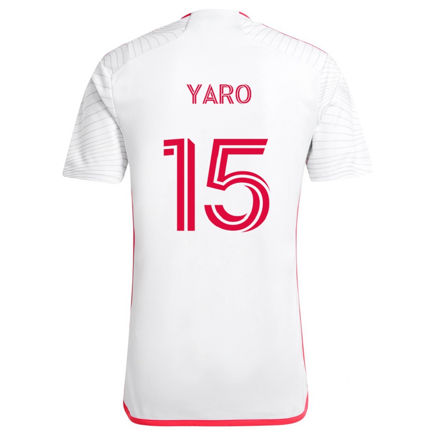 Kids Football Joshua Yaro #15 White Red Away Jersey 2024/25 T-Shirt Nz