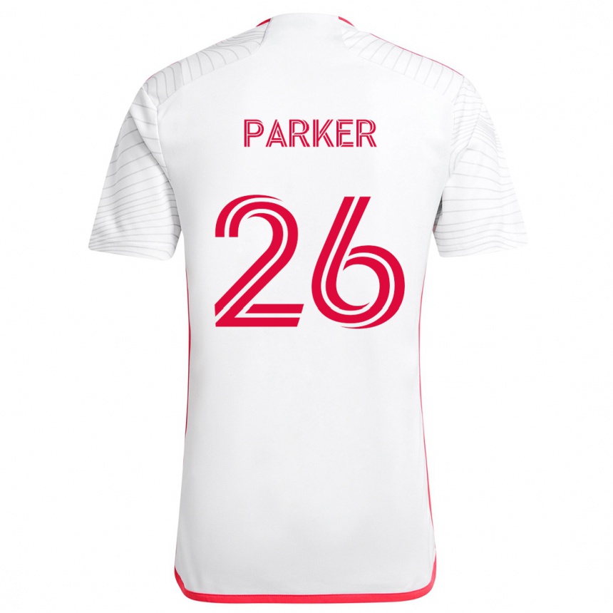 Kids Football Tim Parker #26 White Red Away Jersey 2024/25 T-Shirt Nz