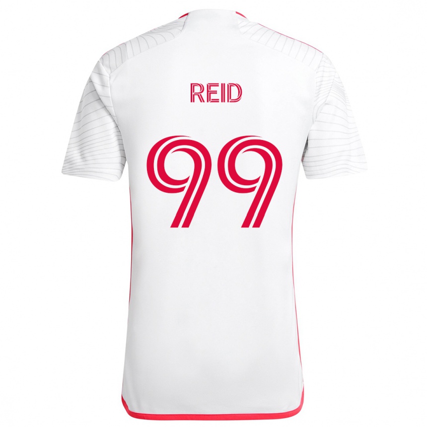 Kids Football Jayden Reid #99 White Red Away Jersey 2024/25 T-Shirt Nz