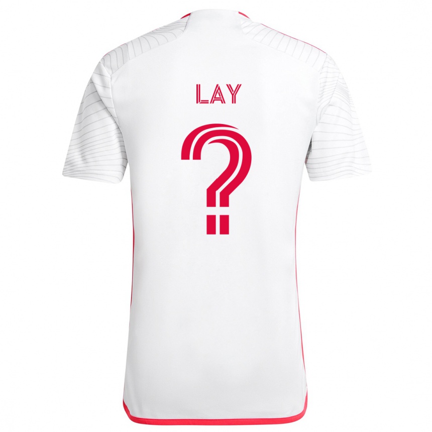 Kids Football Mikey Lay #0 White Red Away Jersey 2024/25 T-Shirt Nz