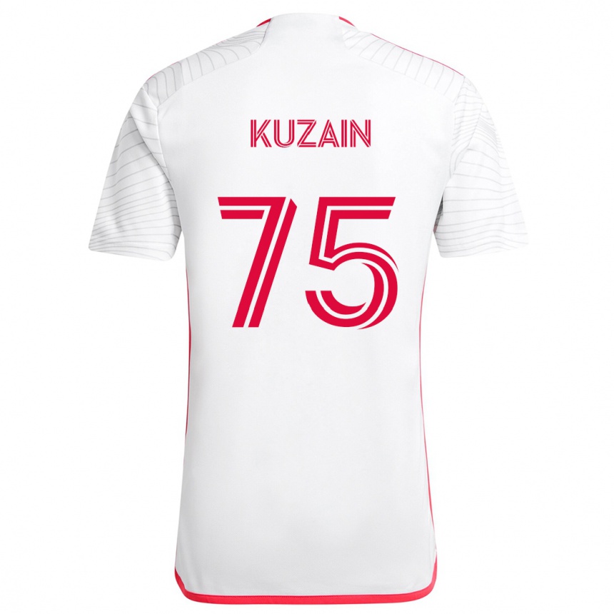 Kids Football Wan Kuzain #75 White Red Away Jersey 2024/25 T-Shirt Nz